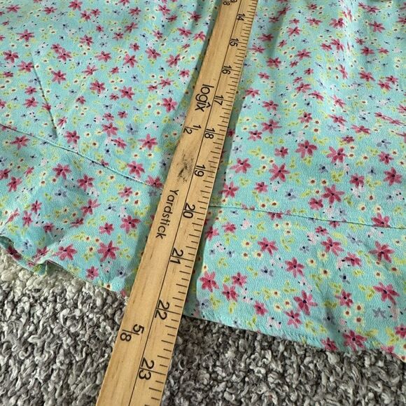 Ll Bean skirt womens Size Small Petite floral ruffle hem drawstring rayon spring - Picture 10 of 11